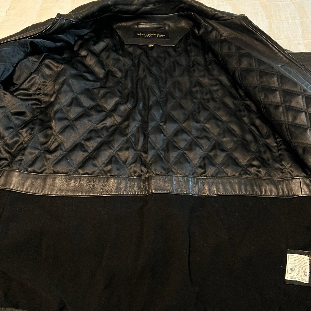 Men's XL Marc New York Leather Coat - Picture 4 of 6